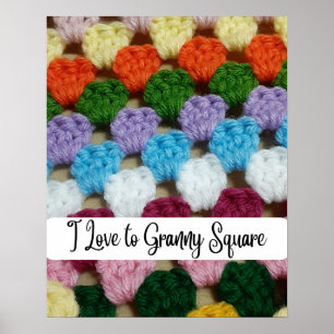 Poster Eu adoro a vovó Praça Crochet Wall Art