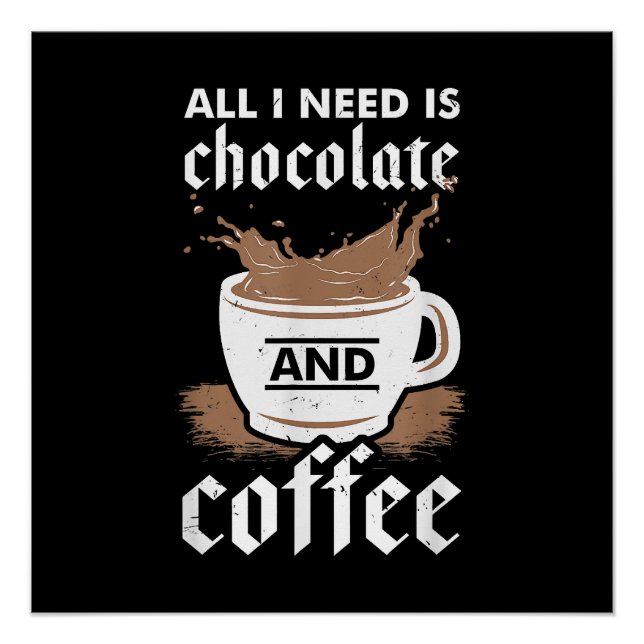Pôster Eu Adoro Chocolate E Café (Frente)