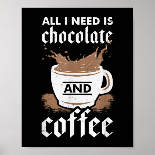Poster Eu Adoro Chocolate E Café