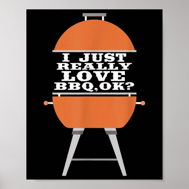 Poster Eu Adoro Comer Carne De Churrasco De Churrasco (Frente)