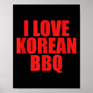 Poster Eu adoro comida tradicional asiática de Churrasco