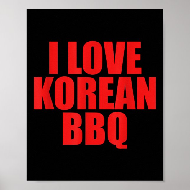 Poster Eu adoro comida tradicional asiática de Churrasco  (Frente)