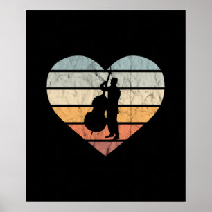 Poster Eu Adoro Coração Retroativo De Baixo Duplo