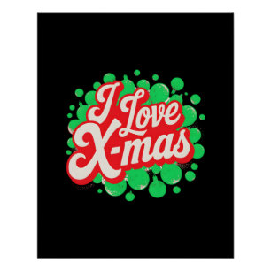 Pôster Eu adoro Design de arte digital X-Mas