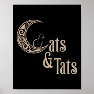 Poster Eu Adoro Gatos E Tatuagens Gatos E Tatuagens Engra