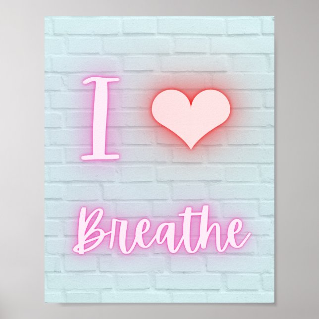 Poster Eu adoro o guião neon respirador (Frente)