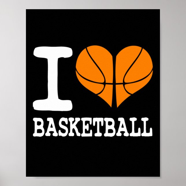 Poster Eu adoro Presente de Esportes de Bola de Basquete  (Frente)