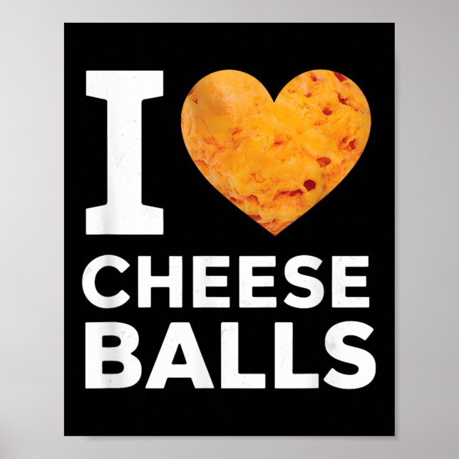 Poster Eu Adoro Queijo Engraçado Faca De Comida De Queijo (Frente)