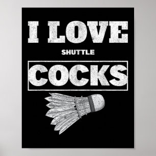 Poster Eu Adoro Shuttles S Birdie Badminton