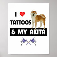 Eu Adoro Tatuagens E Meu Cachorro Akita Tatuado Mã
