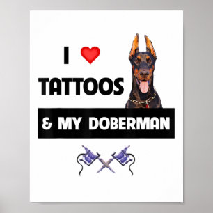 Poster Eu Adoro Tatuagens E Minha Tatuagem De Cachorro Do