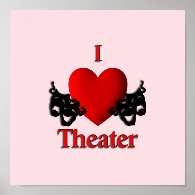 Poster Eu Adoro Teatro Rosa (Frente)
