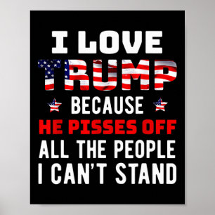 Poster Eu Adoro Trump Porque Ele Irrita As Pessoas Que Eu