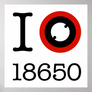 Pôster Eu amo 18650 baterias do Li-Íon