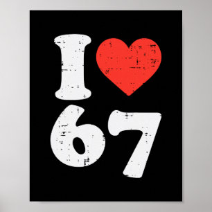 Poster Eu Amo 67 Roupa Engraçada 6 7 Meme Seis Sete Crian