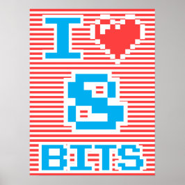 Poster Eu Amo 8 Bits