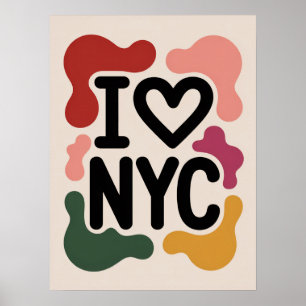 Poster Eu amo a arte pop de nyc
