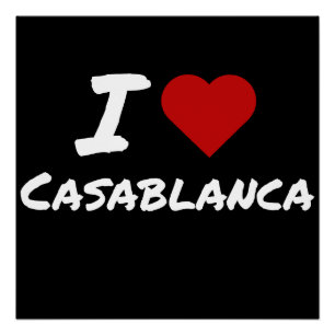 Pôster Eu amo a cidade de Casablanca Marrocos