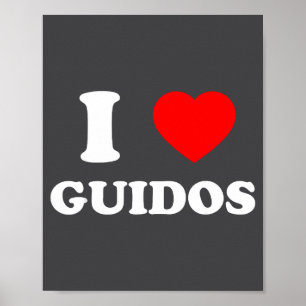 Poster Eu Amo a Citação Divertida Ítalo-Americana do Guid