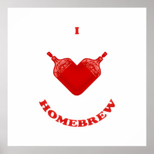 Poster Eu amo a fermentação home