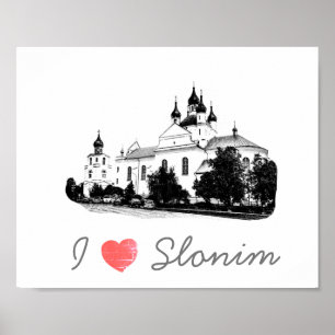 Poster Eu Amo A Igreja Slonim Belarus Architecture