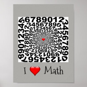 Poster Eu amo a matemática