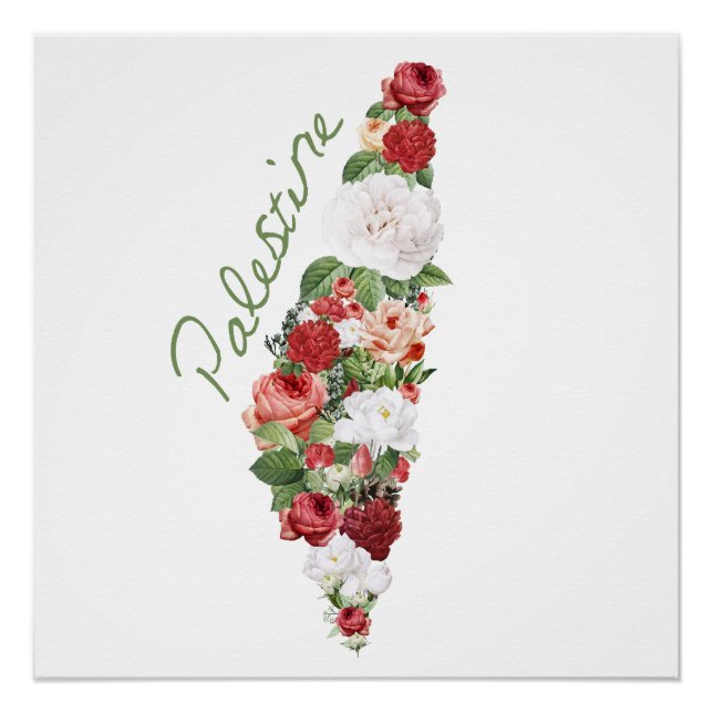 Pôster Eu Amo A Palestina Meu Campo de Mapa Nacional Pale (Frente)