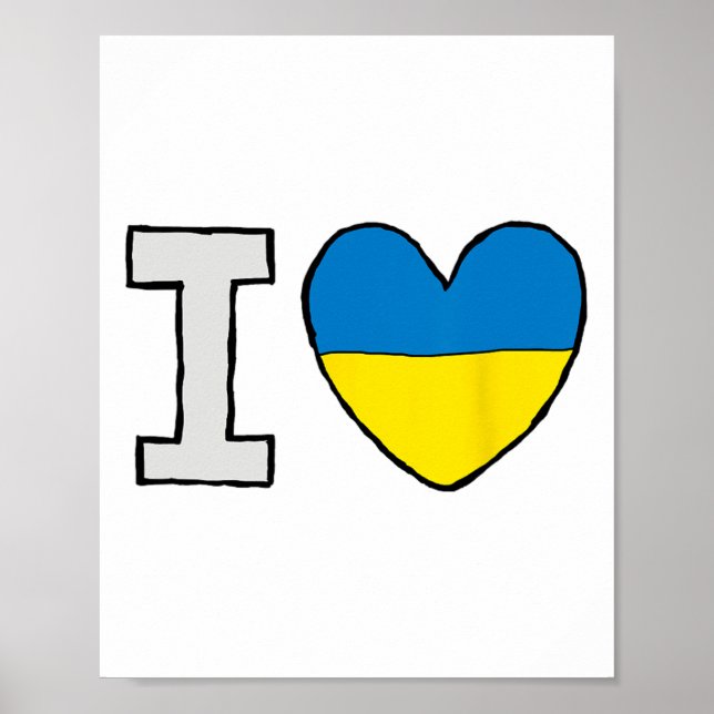 Poster Eu Amo a Ucrânia  (Frente)