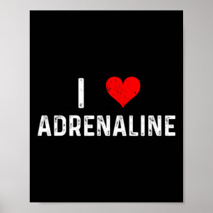 Poster Eu Amo Adrenalina Coração Surfe Saltos de Paraqued