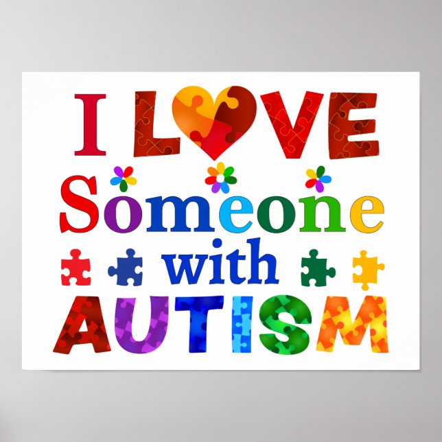 Poster Eu amo alguém com AUTISM (Frente)