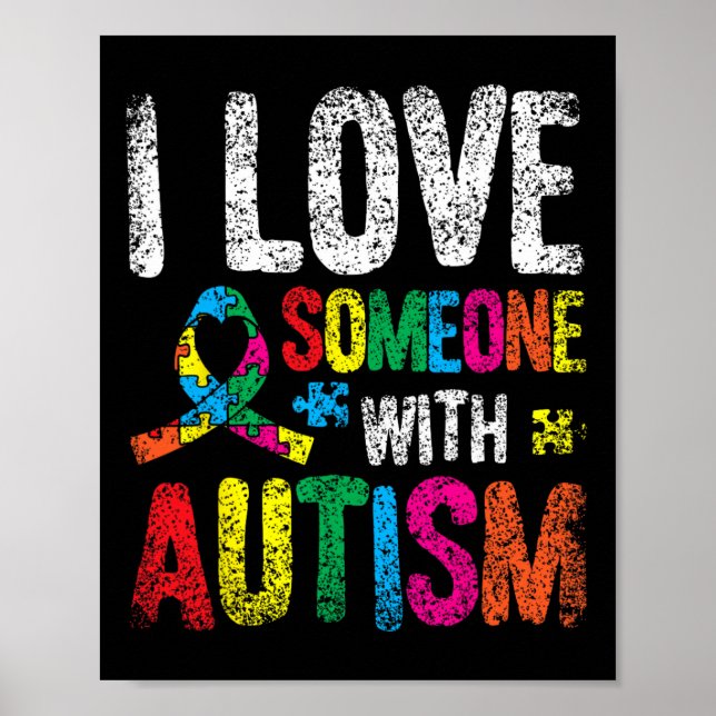 Poster Eu Amo Alguém Com Autismo Autista Autista Apoio (Frente)