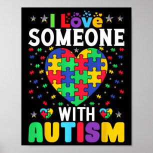 Poster Eu Amo Alguém Com Autismo Sensibilização Homens Mu