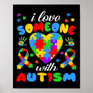 Poster Eu Amo Alguém Com Cabeça De Consciência Autista Ho