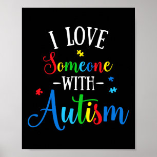 Poster Eu Amo Alguém Com Consciência do Autismo Homens Mu