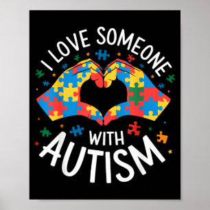 Poster Eu Amo Alguém Com Consciência do Autismo Mulheres 
