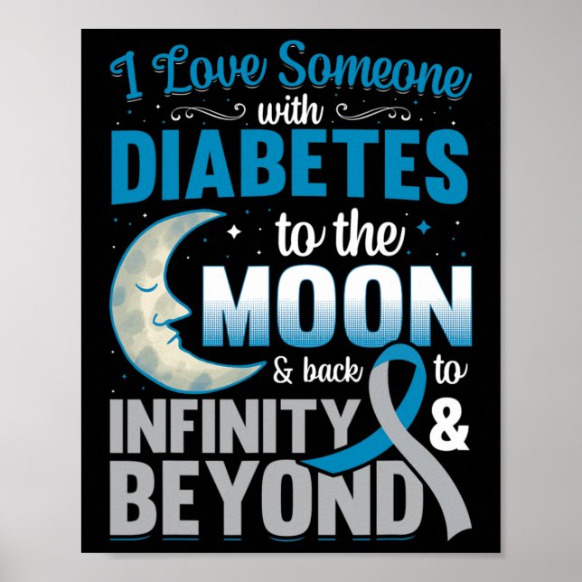 Poster Eu Amo Alguém Com Diabetes À Lua E De Volta (Frente)