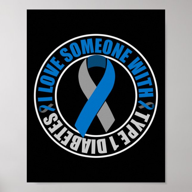 Poster Eu Amo Alguém Com Diabetes Tipo 1 (Frente)