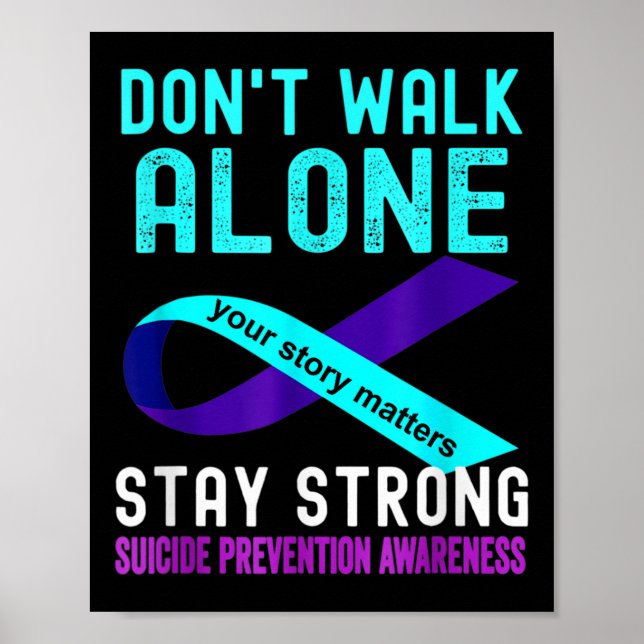 Poster Eu Amo Alguém Que Preveja Suicídio Com Rúpida Teal (Frente)