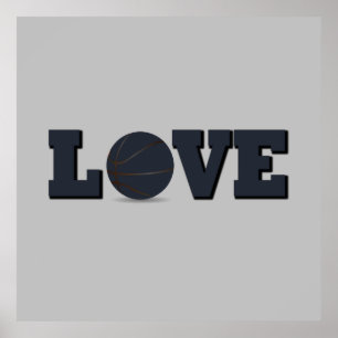 Poster eu amo amantes do basquete