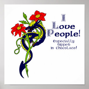 Pôster Eu amo as pessoas mergulhadas especialmente no