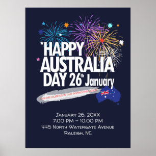 Poster "EU AMO AUSTRÁLIA" Austrália Dia 26 de janeiro