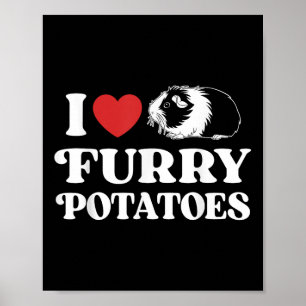Poster Eu Amo Batatas Furadas Engraçadas Guiné Porco Dese