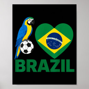 Poster Eu Amo Brasil Bandeira Brasileira Coração Mulheres