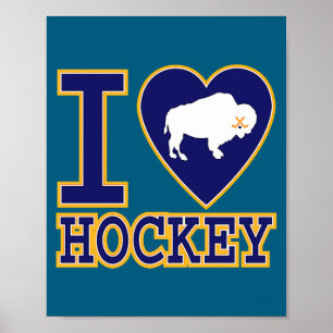 Poster Eu Amo Buffalo Hockey Coração Ny Amantes de Nova Y