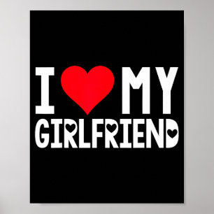 Poster Eu Amo Camisa da Minha Namorada Eu Coração Amor de