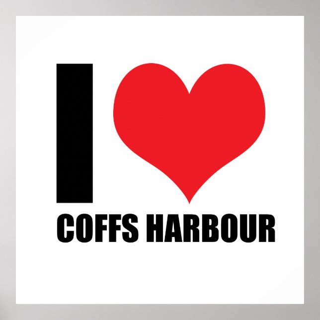 Poster Eu amo Coffs Harbor (Frente)