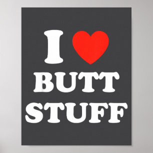 Poster Eu Amo Coisas de Bunda Citação Engraçada 