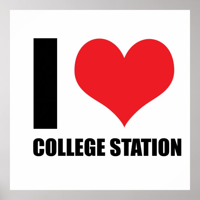 Poster Eu amo College Station  (Frente)