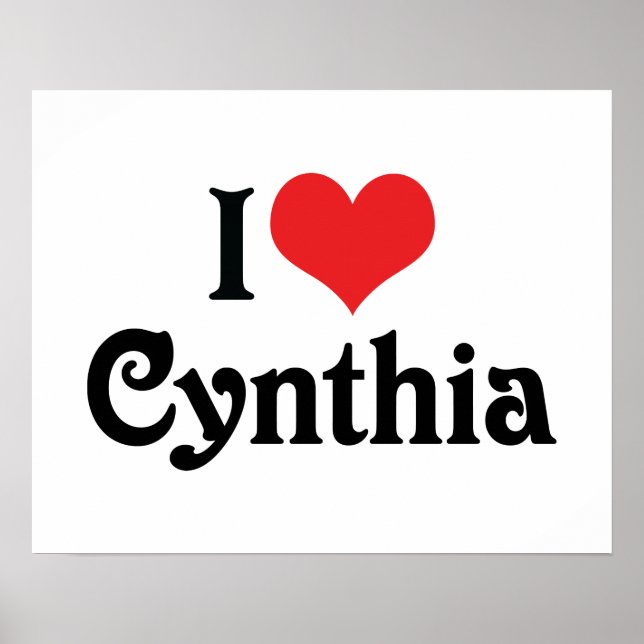 Poster Eu Amo Cynthia (Frente)