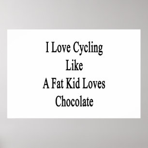 Poster Eu amo dar um ciclo como um chocolate dos amores